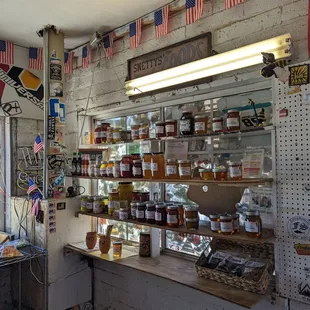 a display of various foods