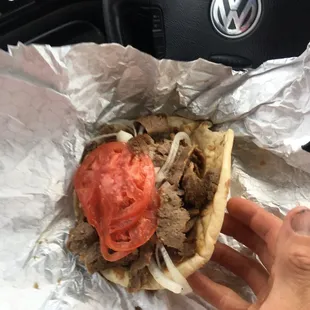 Huge Gyros! *sauce comes on the side in a small cup Get 2 cups!