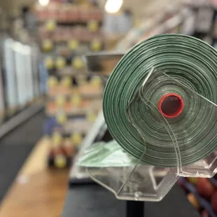 a roll of green tape