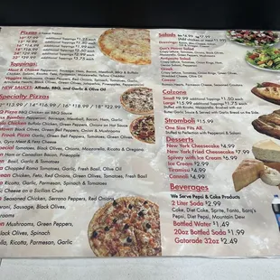 the menu