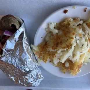 Gyro with home fries awesome