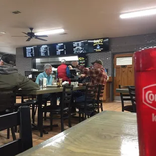 Old Boys table, Saturday morning at Gus's