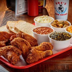 a platter of fried chicken