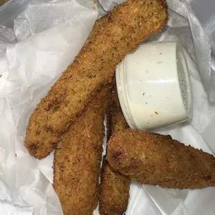 "Fried Pickles w/ Ranch Sauce "