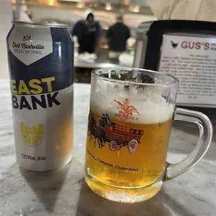 Cold beer served with an ice cold mug!!