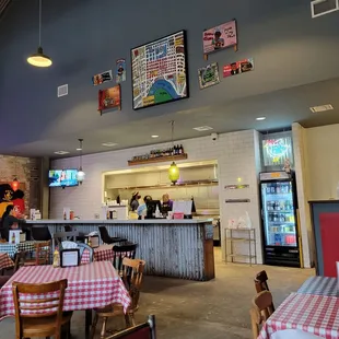 the inside of a restaurant