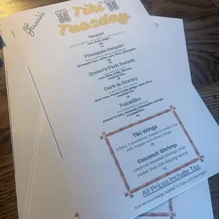 menu