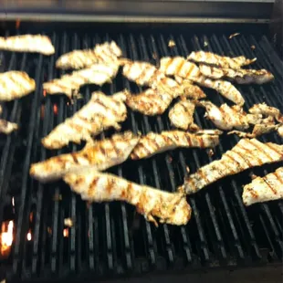 Chickens a grillin for our famous chicken pitas