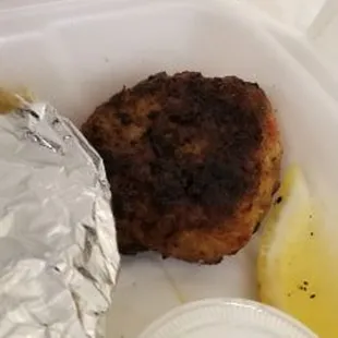 my burnt $3 chicken patties !!!