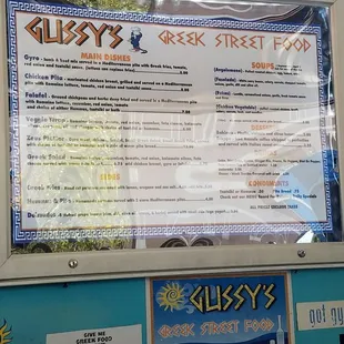 Food truck menu