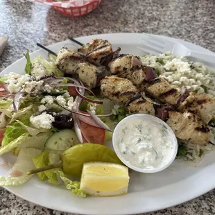 Chicken Souvlaki Platter