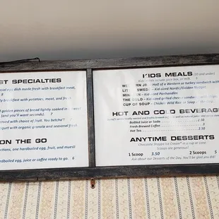 the menu