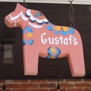 Gustaf's sign above the front door