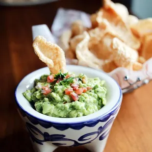 Chicharrones más guacamole