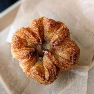 Nixtamal queen. Heirloom corn masa caramelized sweet bread.