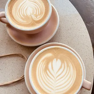 top: vanilla latte bottom: atole latte