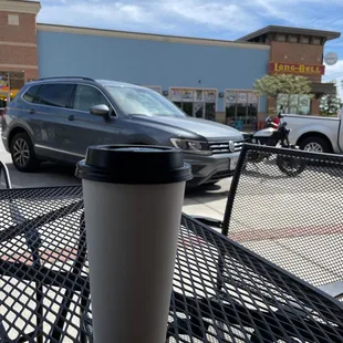 a cup of coffee on a table