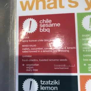 Chile Sesame BBQ ingredients