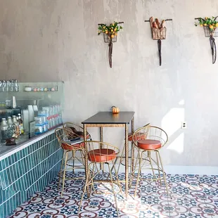 Partial view of Gusto's interior seating