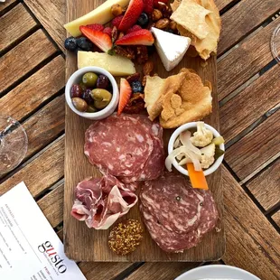 Full cheese and charcuterie platter