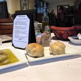 two plates of food on a table