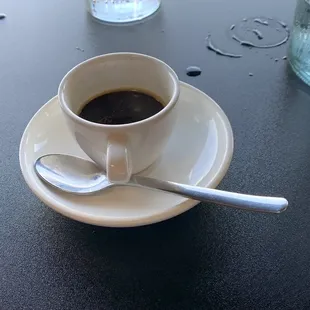 Espresso made like in the Rome italian train station! Strong &amp; good !!