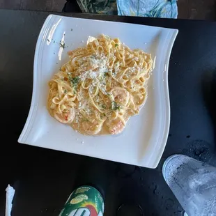 Shrimp Fettuccine with peppers
