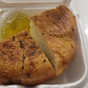 Free Bread and oil with to go order
