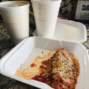 $25.00 for two soups half full $8.00 each and a manicotti also $8.00.  Disappointing!