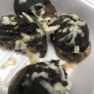 Upset with the whole meal. Stuffed mushrooms.