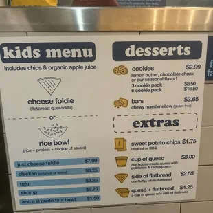 menu