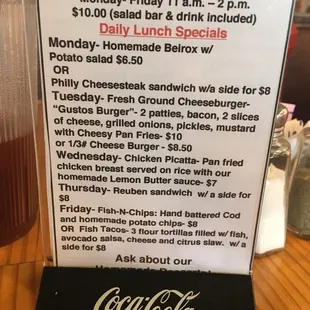 menu