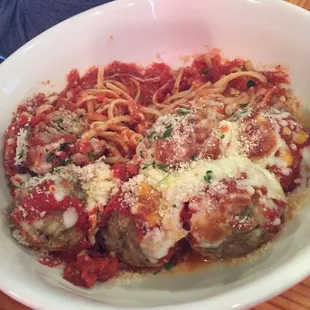 Spaghetti and meatballs