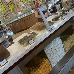 a display of various types of candies