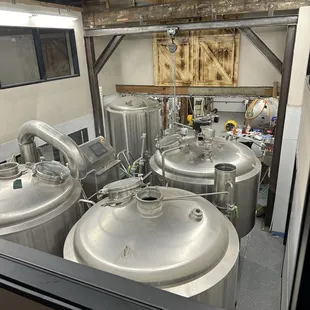 Large fermenters being prepped to roll out their own beers soon!