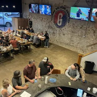 Huge area for large group and great place to watch a game!