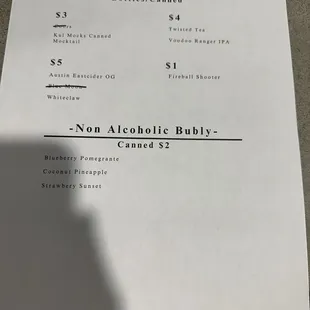 Drink specials today.
