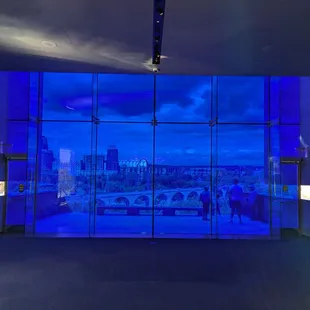 Before walking outside to the Endless Bridge balcony.