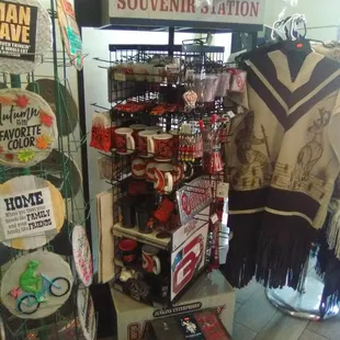 Souvenirs, parkas and resin decor