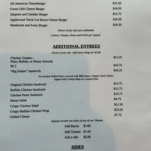 Menu back