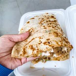 Giant chicken quesadilla. This is half
