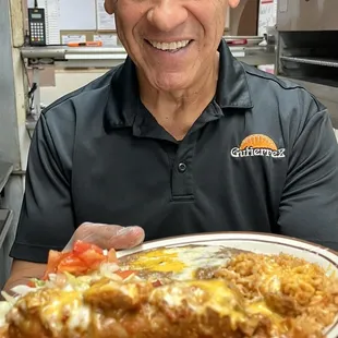 Our Pork Green Chile Relleno!!