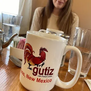 Good coffee but better Mexican Hot Chocolate in cool mugs.