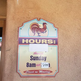 Hours as of 8/28/22