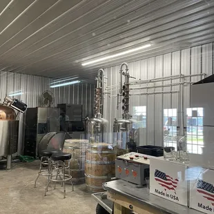 the interior of a brewery
