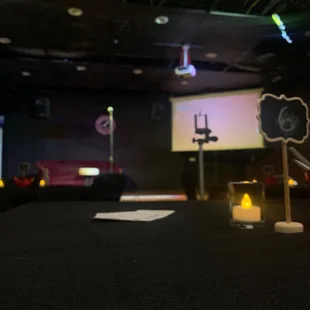 Tables all have some mints candles and ordering cards