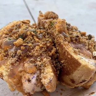 a close up of a dessert