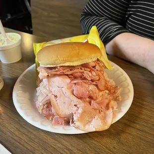 The double meat ham sandwich