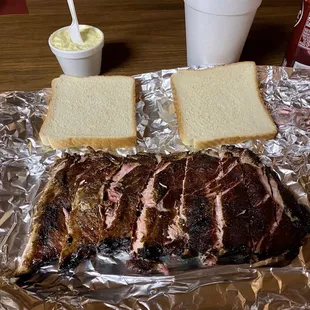 Ribs, potato salad and a Dr. Pepper.