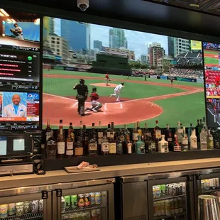 Plenty of TVs on both levels.